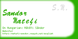 sandor matefi business card