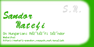 sandor matefi business card